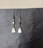 Beaded ghost charm dangle earrings with stars - Image 2