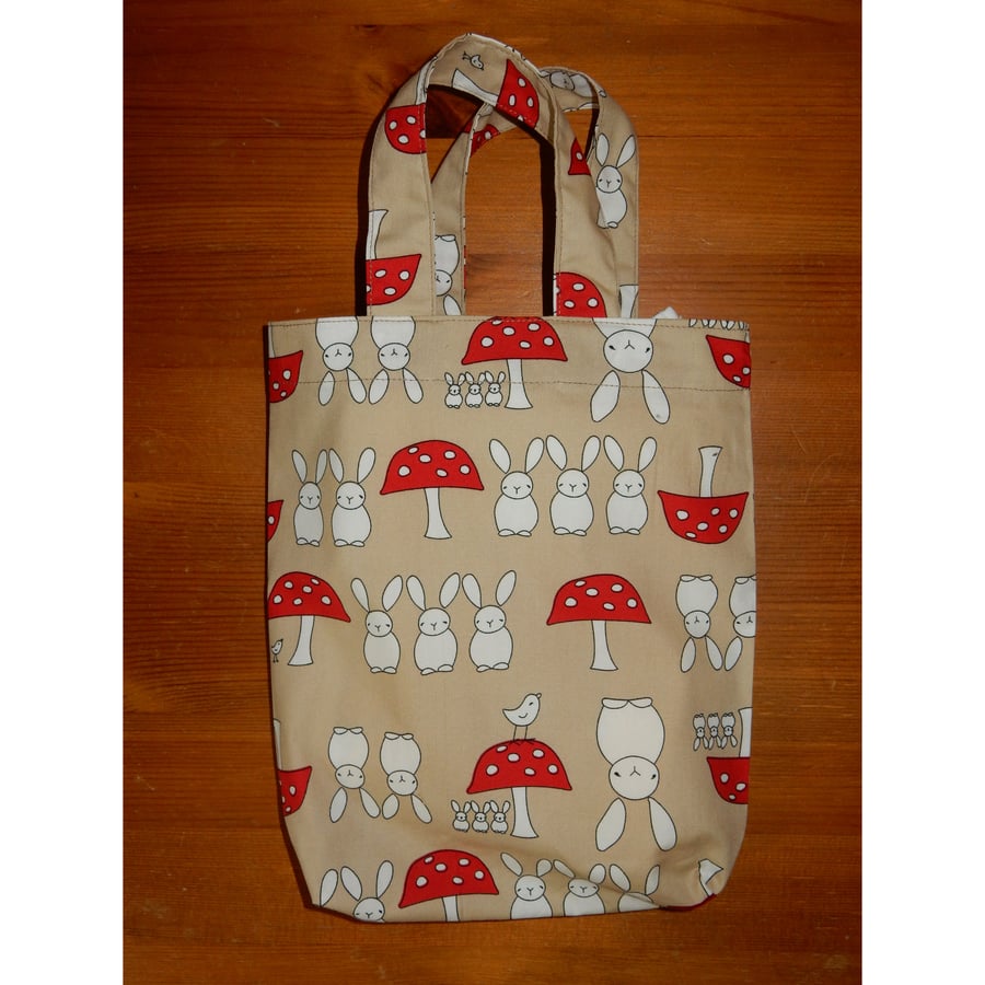 Easter treat gift bag rabbits and toadstools