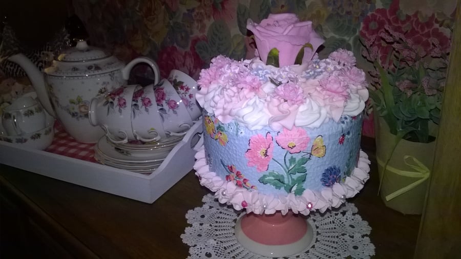 LARGE FAKE CAKE CATH KIDSTON DESIGNS VINTAGE TEA PARTY SHABBY CHIC