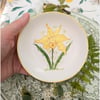 Daffodil hand-painted Ring jewellery dish 