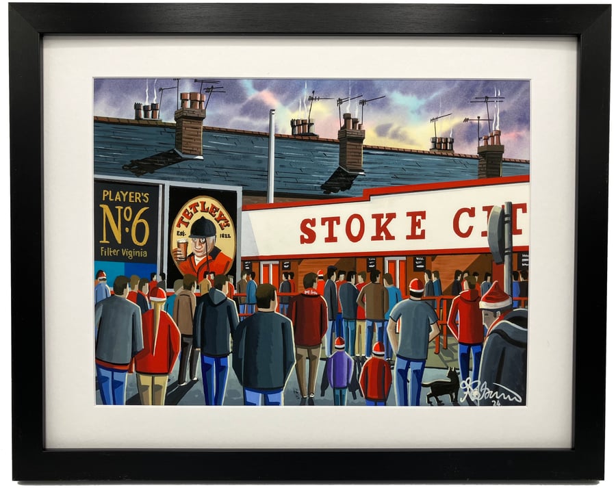 Stoke City, Retro Victoria Ground Football Art Print. 14" x 11" Frame Size