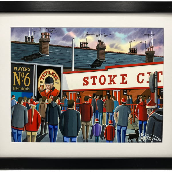 Stoke City, Retro Victoria Ground Football Art Print. 14" x 11" Frame Size