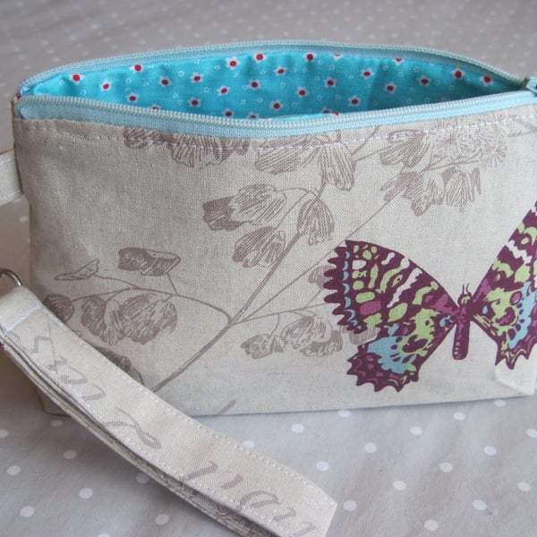 Wristlet Cosmetic Travel Butterfly Case