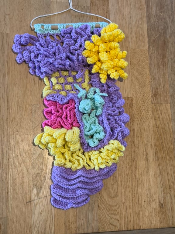 Crochet wall hanging Pastels