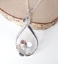 Flower in a raindrop necklace Sterling Silver - Image 2
