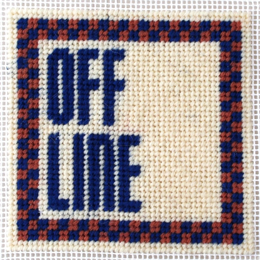 OFF LINE Modern Needlepoint Chart PDF - Retro Checkered Tapestry Pattern