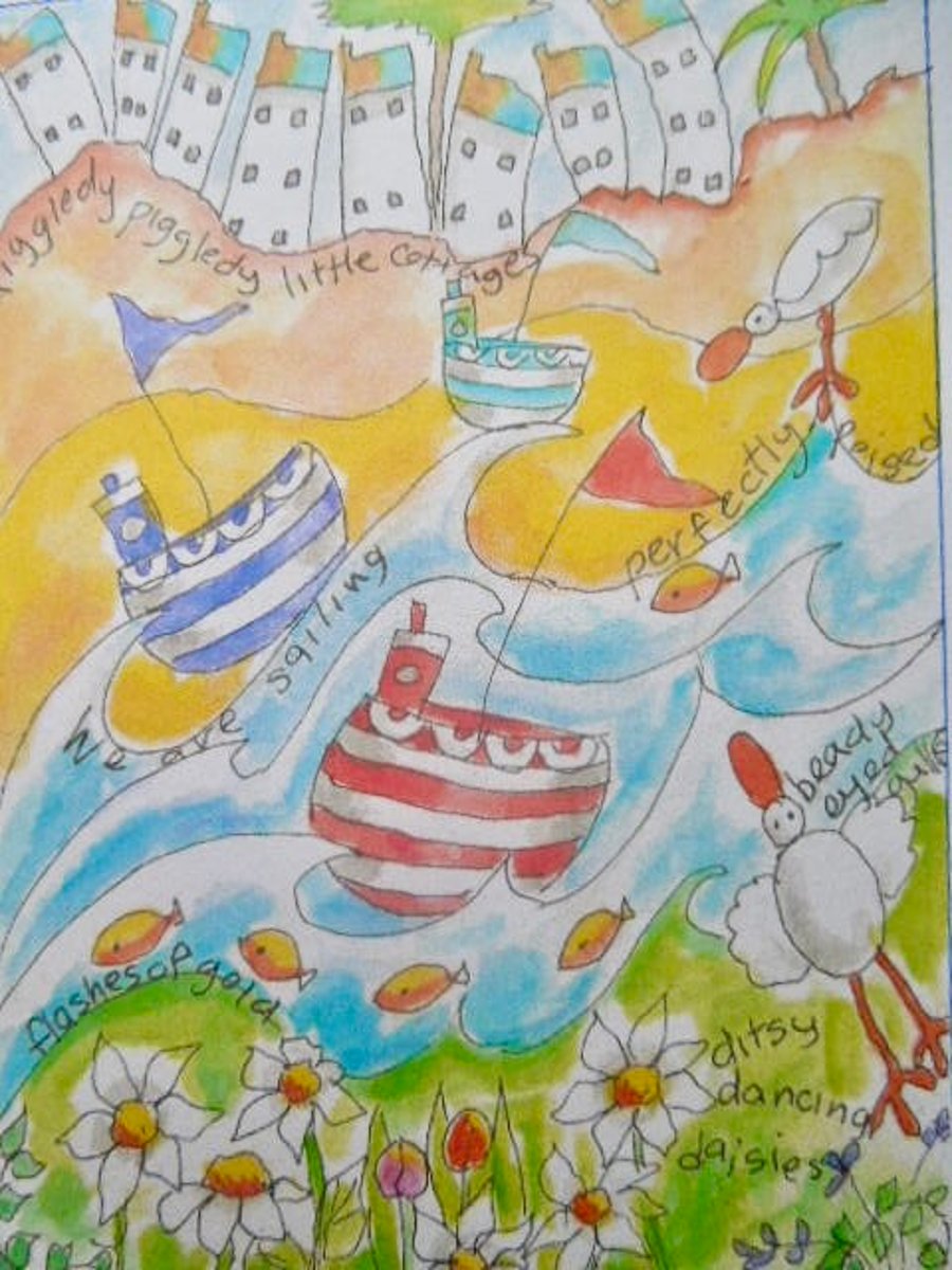 Handmade blank greetings card with envelope - We are sailing.