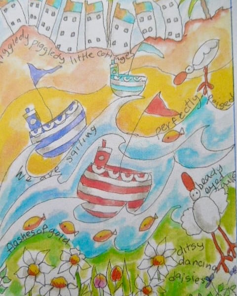 Handmade blank greetings card with envelope - We are sailing.