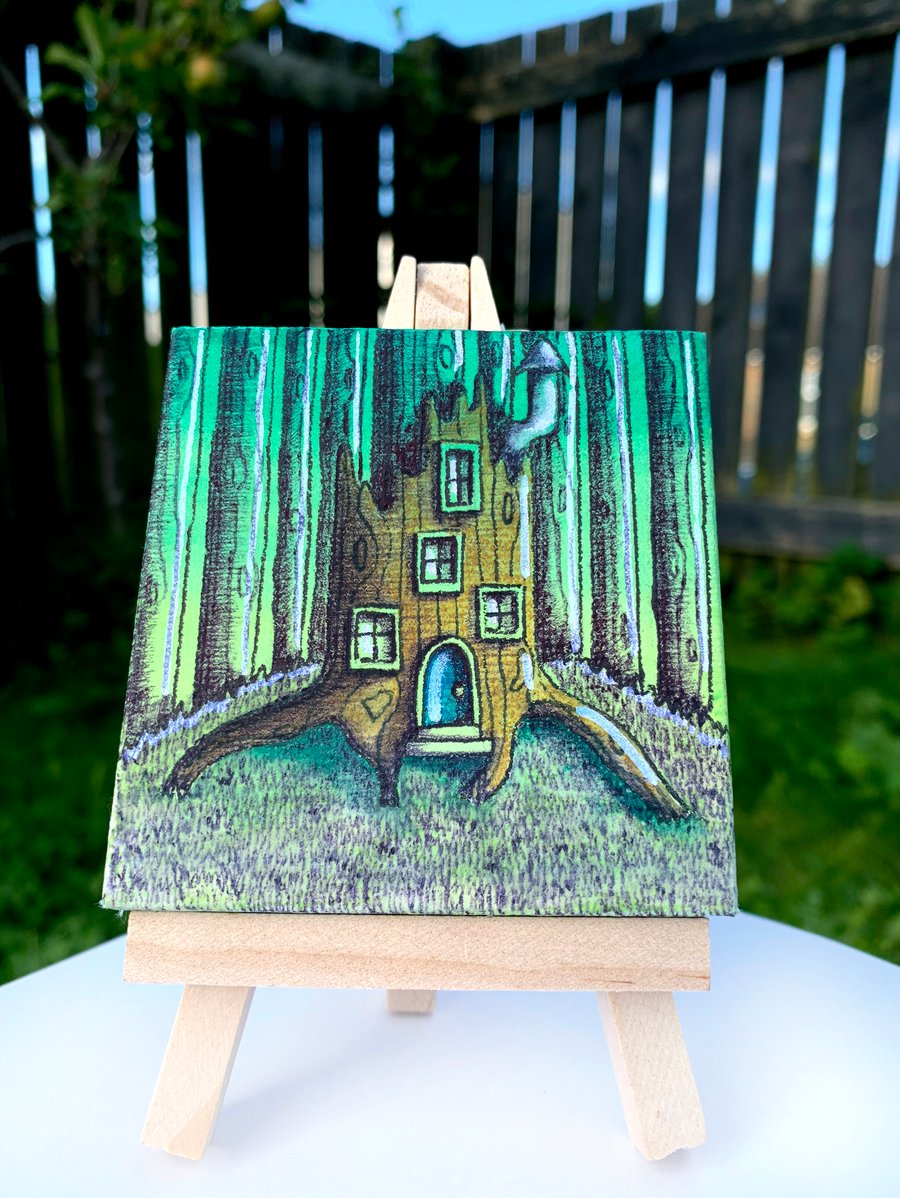 Original Miniature Artwork - Tree House