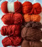 Orange and Brown Mixed Yarn Bundle Women's Institute Acrylic Yarn DK Aran Joblot