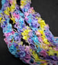 Hand Crocheted Multi Strand Pastel Fancy Wool Necklace Scarf - Image 4