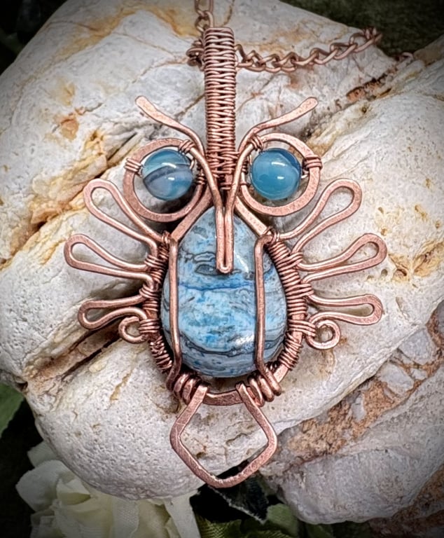 Antique Copper Owl pendant