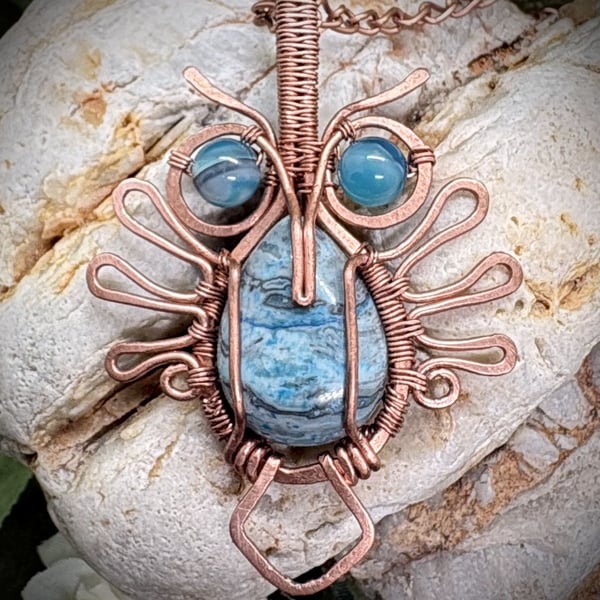 Antique Copper Owl pendant