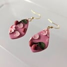 Oh Cherry diamond dangle earrings 