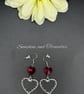 Gothic Barbed Heart Earrings - Red Heart Earrings - Handmade - Drop Earrings - Image 3