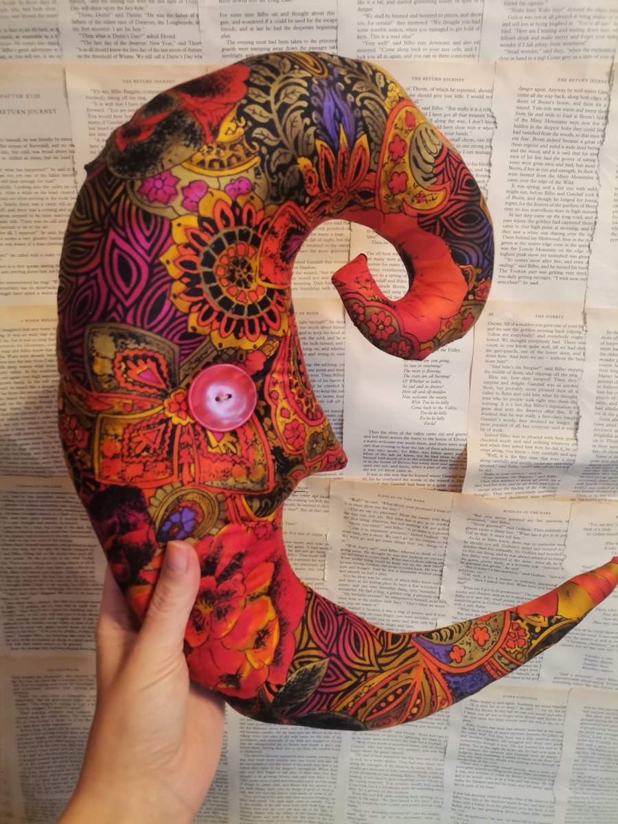 Wall hanging moon, vintage textile moon, cosmic, celestial 