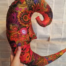 Wall hanging moon, vintage textile moon, cosmic, celestial 
