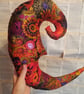 Wall hanging moon, vintage textile moon, cosmic, celestial 