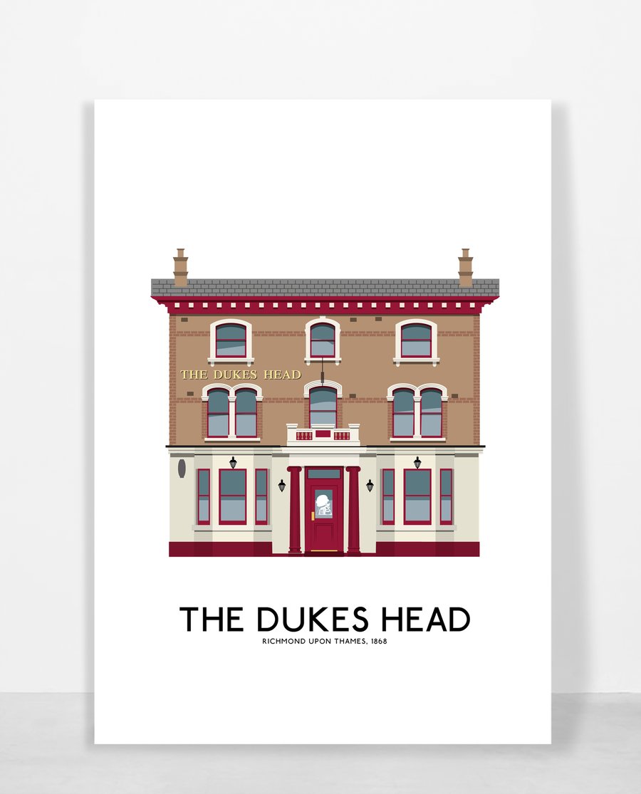 DUKES HEAD PUB, RICHMOND, A4 Print