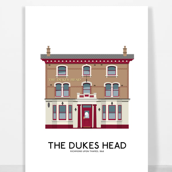 DUKES HEAD PUB, RICHMOND, A4 Print