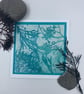 Original gelli print seaweed greetings card. - Image 1