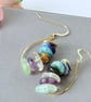 Gemstone Cluster Earrings on 24kt Gold Plated Sterling Silver 