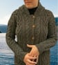 Made To Order Hand Knitted, Aran Shetland Wool, Longer Length Hooded Jacket, - Image 6