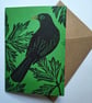 Blackbird in Leaves Greetings Card