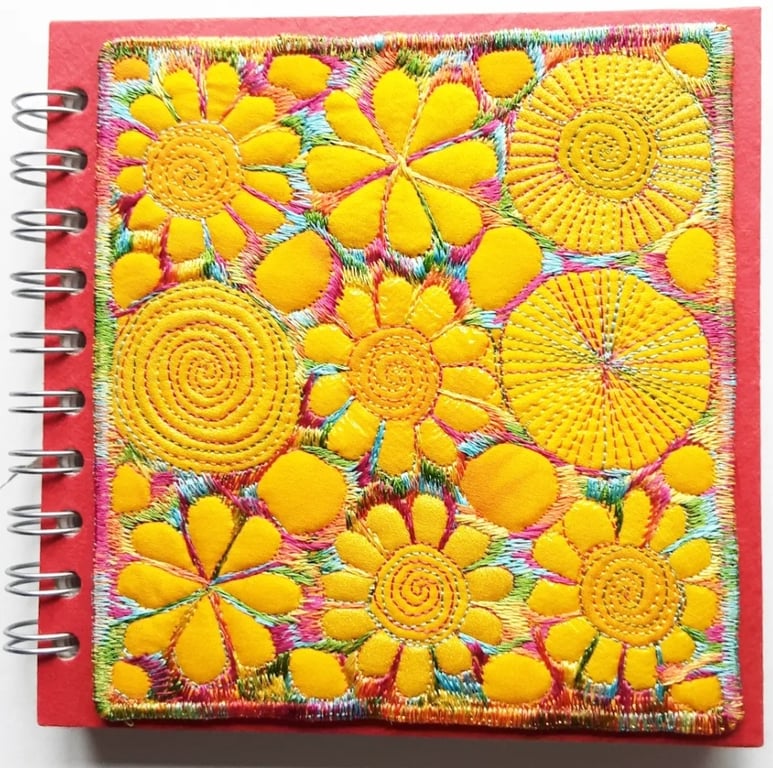 Sketchbook Spiral Bound Square 6 x 6 inches Free Machine Embroidery Cover