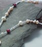  Freshwater pearl, mother of pearl, swarovski bead & charm necklace - Image 4