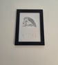 Original hand-drawn Hedgehog Portrait - Hedgehog drinking Tea - Image 1