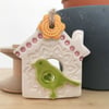 Small Ceramic bird house decoration Pottery bird house 