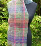 Handwoven One-of-a-Kind Scarf in Lilac, Pink, Purple & Green - Image 6