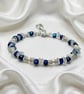 Moonstone & Blu Hue Hematite Bracelet