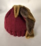 Children's Hand Knitted Hat with Cascading Leaves