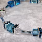 Crystal bracelet in icy winter blues