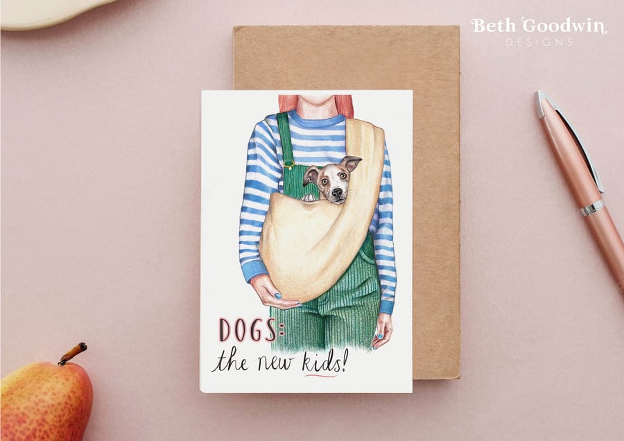 Dogs: The New Kids greetings card - Dog Mothers Day card, Dog Mum Gifts