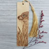 Otter pyrography wooden bookmark 