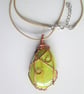 Yellow Glass Wrapped Stone Pendant. Jewellery - Image 2