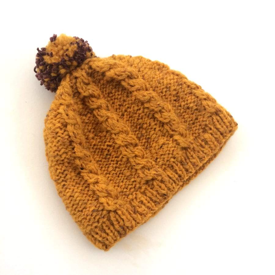 Mustard Wool Beanie hat 