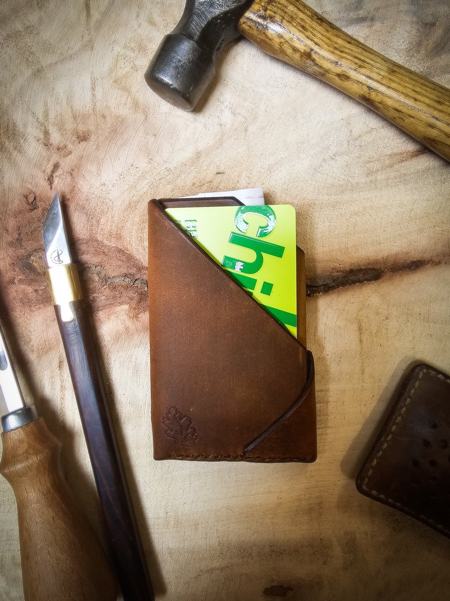 Handmade Abstract Horween Leather Card wallet