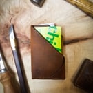 Handmade Abstract Horween Leather Card wallet