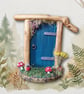 Handcrafted driftwood fairy door.
