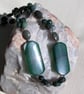 Green Agate, Moss Agate & Rainforest Jasper Gemstone Chunky Statement Necklace - Image 2