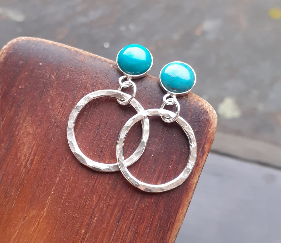 HANDMADE silver turquoise earrings