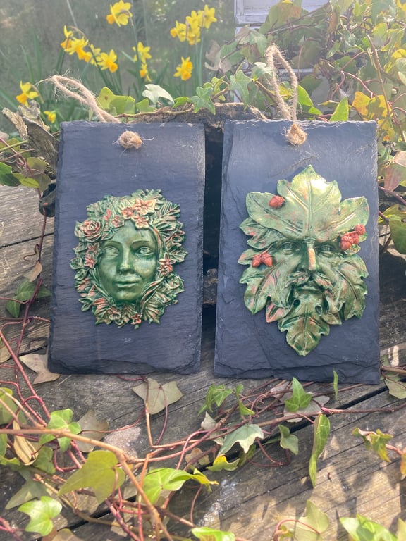 Green Man and Forest Goddess Hangings