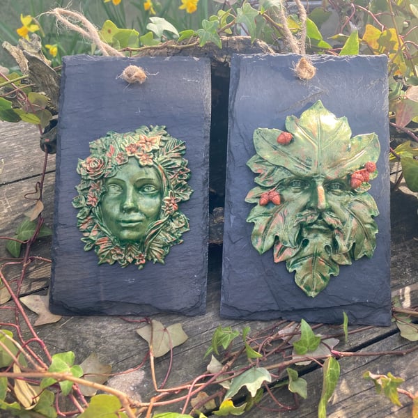 Green Man and Forest Goddess Hangings