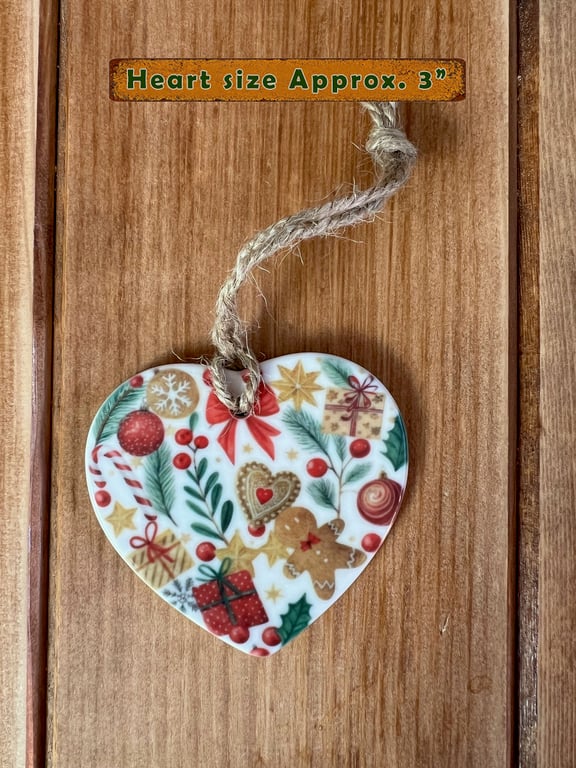 Christmas Tree Hanging Ornament – Gingerbread Man & Festive Treats – Handmade