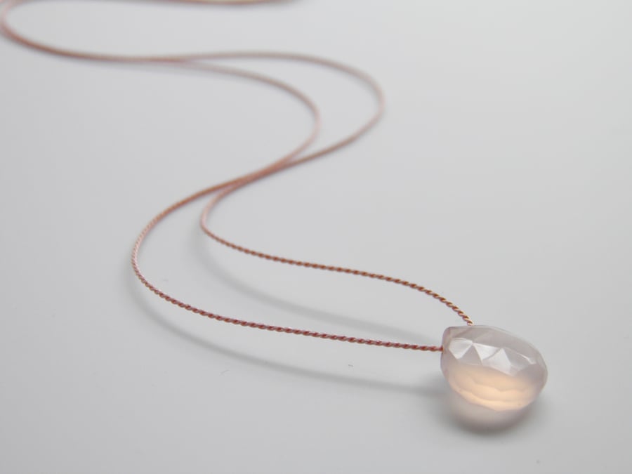 Rose Pink Chalcedony Necklace 