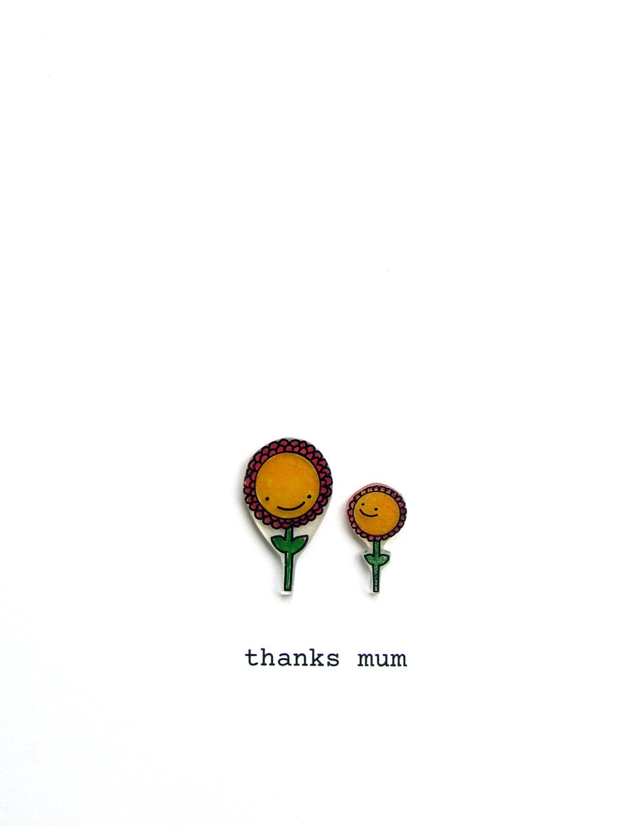 thanks mum - flowers - handmade mother's day card
